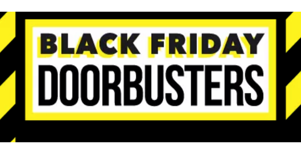 A sign that says 'Black Friday Door Busters'