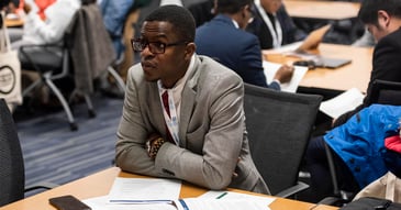 Student sitting at a desk