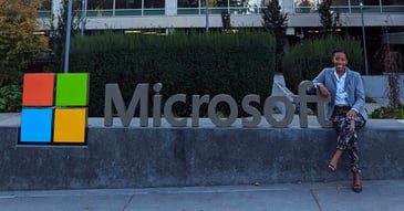 Trinity Sheppard sitting outside Microsoft