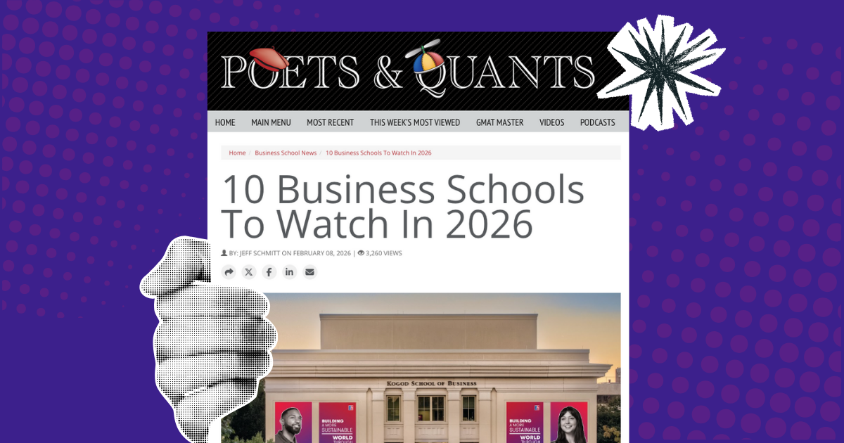 Poets&Quants Names Kogod a Top-10 Business School to Watch