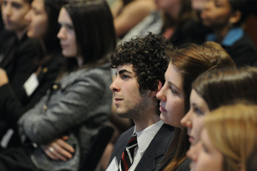 Students attending event