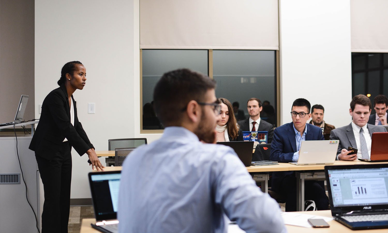 Members of the Student Managed Investment Fund deciding how to invest